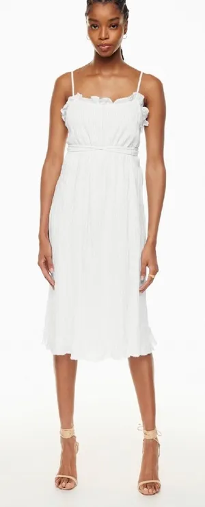 ARITZIA WILFRED Aeneas Dress White‎ Midi Size Medium Costal Cowgirl thumbnail 1