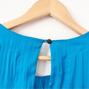 Anthropologie Maeve Blue Pleated Drop Waist Tunic Boho Babydoll Mini Dress thumbnail 9