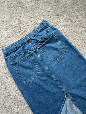 Mango long denim high waist skirt. S thumbnail 8