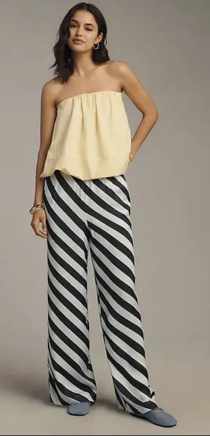 Anthropologie Maeve Printed Wide-Leg Viscose Pants Size: S thumbnail 1