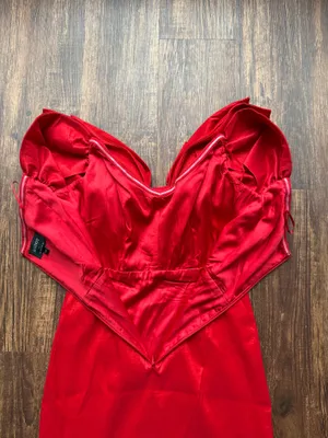 Women’s Bardot Red Bow Off The Shoulder Mini Dress in Fire Red - Size XS thumbnail 7