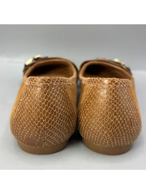 Nurture Ballet Loafers Women 7.5 Brown Suede Snake Print Round Toe Slip On Shoes thumbnail 4