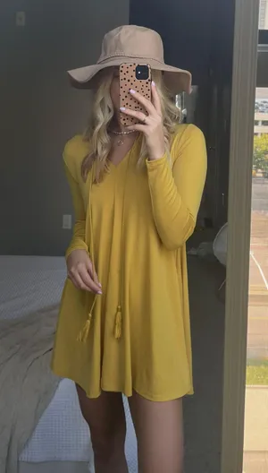 small long sleeve dress Yellow thumbnail 1