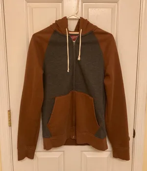 Arizona Jean Co Brown And Gray Performance Hoodie Fleece Jacket thumbnail 1