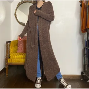 Free People Alpaca Blend Duster Cardigan Santa Cruz Longline Oversized Brown XS thumbnail 2