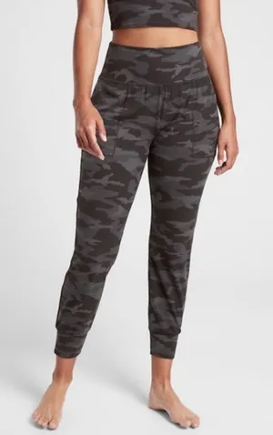 ATHLETA Salutation Black Camo Joggers Size Medium thumbnail 1