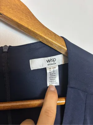 Wisp Woman Navy Blue Office Professional Casual Wedding Guest Keyhole Dress thumbnail 6