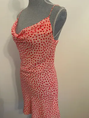 Runaway Clothes Mini Pink Dress with Red Polka Dots. Size Small thumbnail 6