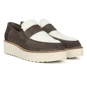 Vince Shearling Zola Suede Slip On Platform Loafer 6.5 thumbnail 2