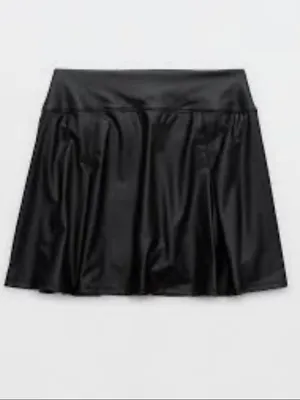 NWT!! Offline by Aerie Real Luxe Faux Leather Mini Skirt with Built-In Shorts thumbnail 4