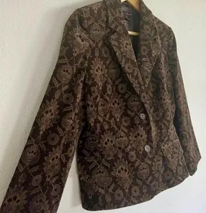 Willi Smith Vintage Floral Tapestry Corduroy Blazer thumbnail 3