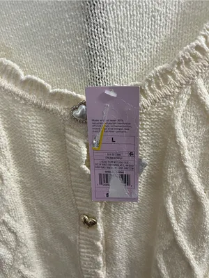 wild fable Cream Cable-Knit Cardigan with Heart Buttons thumbnail 4