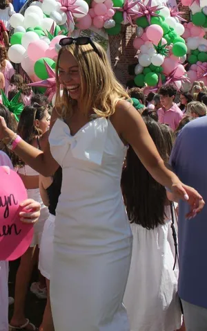 Lulus dress white bow maxi thumbnail 1