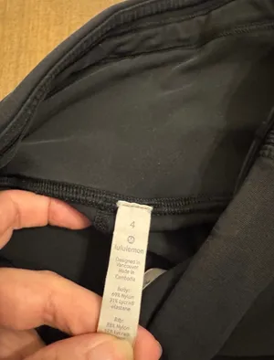 Lululemon Size 4 Black Leggings Ruched Bottom thumbnail 2