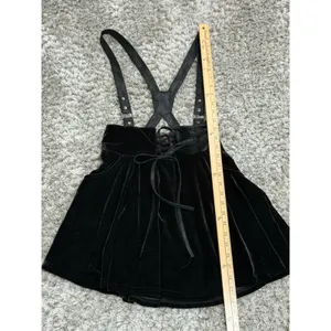 Killstar Black Velvet Corset Suspender Skirt Lace Up Whimsigoth Punk Size M thumbnail 10