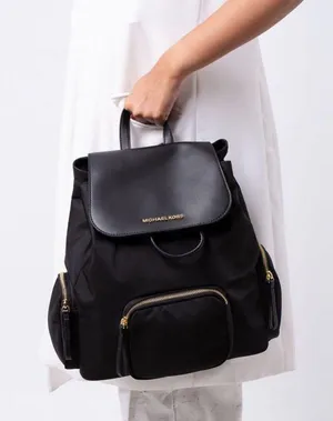 Michael Kors Abbey Large Nylon Backpack, Black New w/Tag Retail $398 thumbnail 10