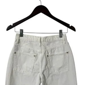 NWT FREE PEOPLE We The Free Maggie Distressed Cotton White Denim Jeans thumbnail 7
