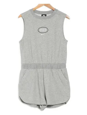 Nike Sportswear Varsity Short Romper NWT Grey Heather Size Medium thumbnail 2