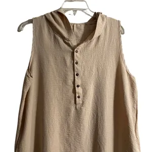 Woman’s Sleeveless Jogger Jumpsuit Tan Size XXL thumbnail 2