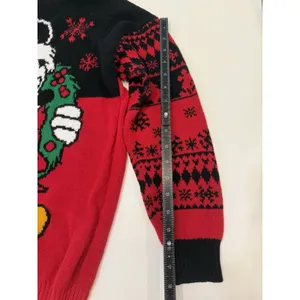 Disney Mickey Mouse Ugly Christmas Sweater Red Black Small thumbnail 5