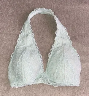 Gilly Hicks Hollister Lace Halter Bralette in Mint Green thumbnail 1