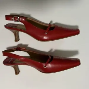 Red leather Nine West heels. BNWT. Size 7. Can be dressed up or down. thumbnail 3