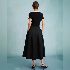 RIHOAS The Black High Waisted Pleated Midi Skirt only 68 thumbnail 4