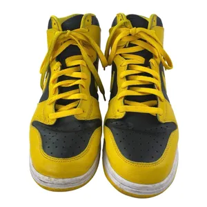 Nike Dunk High Goldenrod Men's Yellow Black Leather Basketball Sneakers Shoes 12 thumbnail 2