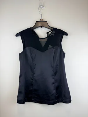 Tuckernuck NWT Black Satin Mesh Sleeveless Top Size Small thumbnail 3