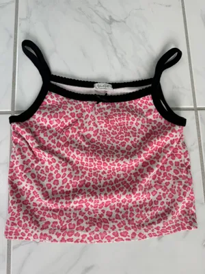 Brandy Melville Pink Cheetah Print Top thumbnail 1