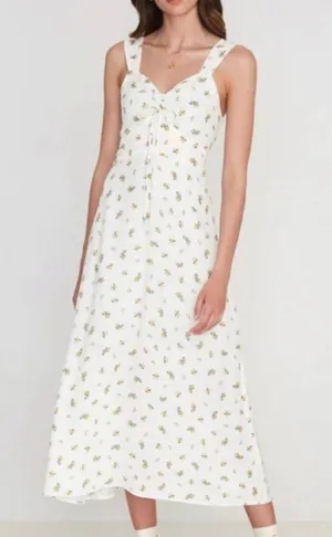 Faithfull the Brand Maeve Midi Dress Carrie Floral Print Brand White 8 thumbnail 1