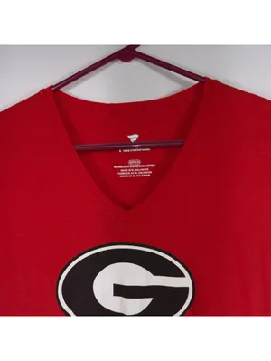 Fanatics Georgia Bulldogs Red V-Neck Graphic T-Shirt Women’s Small NCAA thumbnail 5