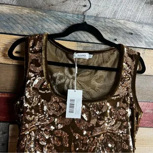 Flounce Gold Velvet Sequin Mini Dress Size 8‎ thumbnail 3
