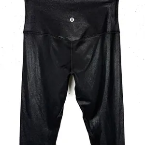 Lululemon Align High Rise Pants 25" Shine Radiate Foil Print Black Yoga Size 6 thumbnail 6