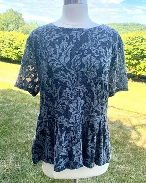 Ann Taylor Lace Peplum Top thumbnail 1