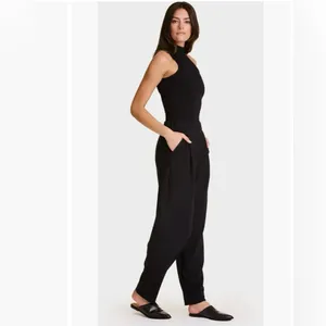 ALALA Black Phoebe Trousers Pleated Athleisure Joggers Small thumbnail 2