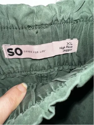 SO Goods For Life High Rise Paperbag Utility Joggers Olive Green Olive Army XL thumbnail 3