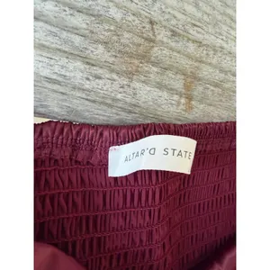 Altar'd State Burgundy Satin Strapless Bow Front Tube Top Size Medium thumbnail 5