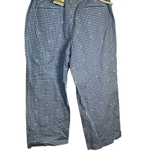 Sag Harbor Blue Gingham Check Casual Capri Pants Stretch Drawstring Comfort Sz14 thumbnail 5