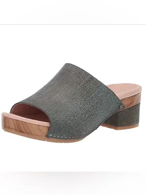Dansko Maci slide sandal clog textured green suede nubuck fall transition 41 9.5 thumbnail 2