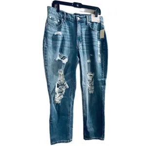 Aeropostale Womens High‎ Rise Distressed Mom Jeans Medium Wash Size 10 NWT thumbnail 3