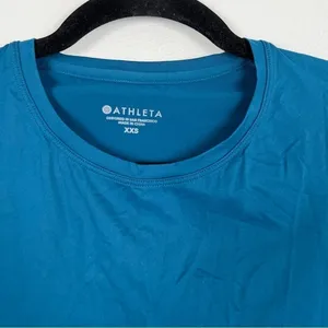 Athleta Cadence Long Sleeve Workout Top‎ Teal Sz XXS thumbnail 2