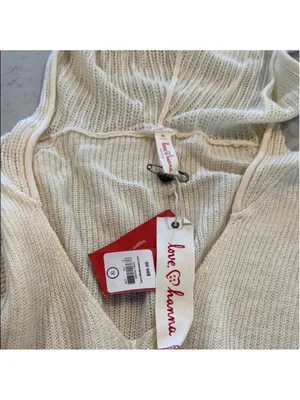 Hanna Andersson Cream Wool Blend Hooded Cardigan Extra Large thumbnail 4