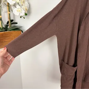 Pact Airplane Cardigan Women's 100% Organic Cotton Long Open Pockets XS Small thumbnail 7