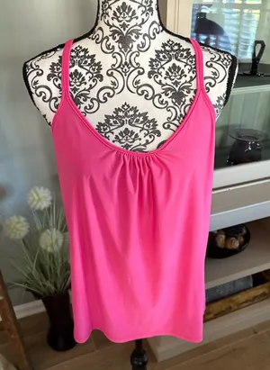 Pink Strappy Racerback size large top thumbnail 1