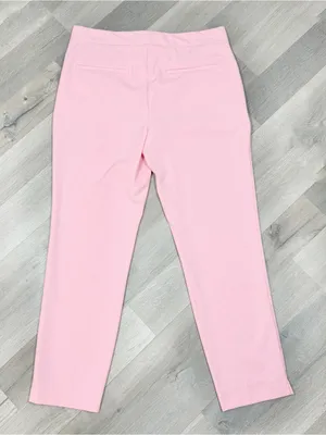 Zara Mid Rise Crop Ankle Trouser Dress Pants Pink Size 6 Office Career Chino thumbnail 6