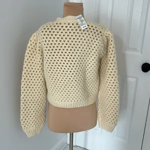English Factory Cream Open Knit Cardigan thumbnail 2