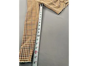 Altar'd State Brown and White Houndstooth Long Sleeve Button-Up Crop Top Medium thumbnail 5