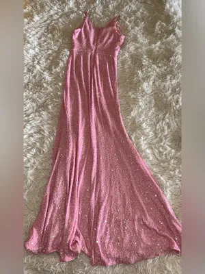 NEW Dress The Population IRIS peony Pink Sequins Gown Sz S thumbnail 5