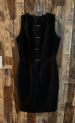 Ann Taylor Black Sleeveless Shift Dress with Bow Detailing. Size 4 38 length x 17 thumbnail 1
